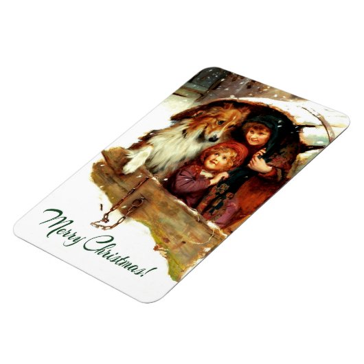 Vrolijk kerstfeest.  kerstcadeautjes magneet (Linkerzijde)