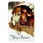 Vrolijk kerstfeest.  kerstcadeautjes magneet (Verticaal)