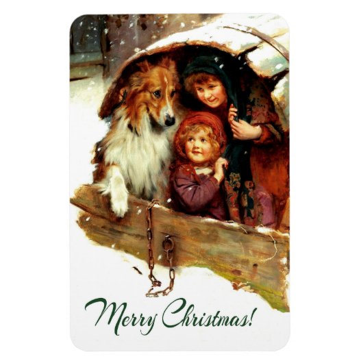 Vrolijk kerstfeest.  kerstcadeautjes magneet (Verticaal)