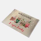 Vrolijk kerstfeest, kerstDrinken Deurmat (Schuin)