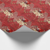 Vrolijk kerstfeest - Kerstengel - Rood Cadeaupapier (Hoek)