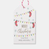 Vrolijk kerstfeest, kerstfeestdag label cadeaulabel (Voorkant)