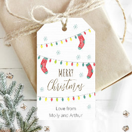 Vrolijk kerstfeest, kerstfeestdag label cadeaulabel