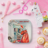 Vrolijk kerstfeest - kerstfeestdag santa claus papieren bordje (Feest)