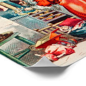 Vrolijk kerstfeest - kerstfeestdag santa claus poster (Hoek)