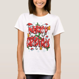 Vrolijk kerstfeest - kerstfeestelijke feestdagen - t-shirt