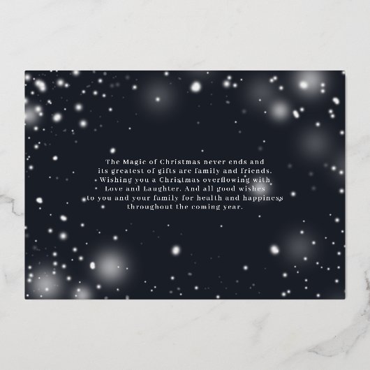 Vrolijk kerstfeest | Kerstfeestfoto van Elegant Folie Feestdagenkaart (Achterkant)