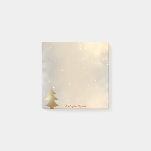 Vrolijk kerstfeest, kerstgouden boom - op maat gem post-it® notes (Voorkant)