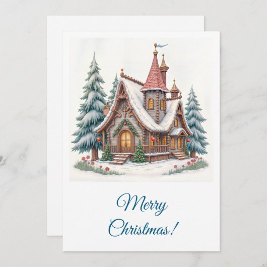 vrolijk kerstfeest! Kerstgroeten. Feestdagenkaart (Voorkant / Achterkant)