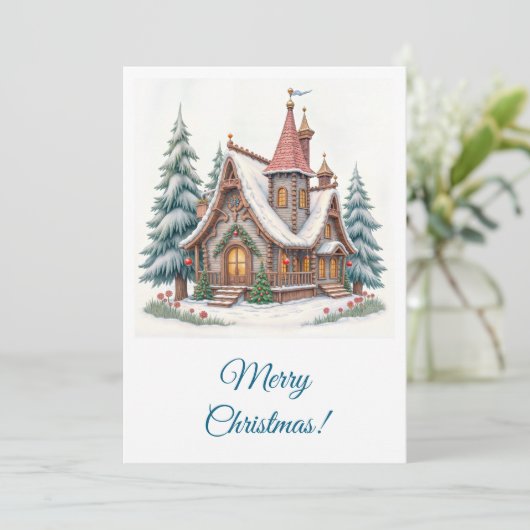 vrolijk kerstfeest! Kerstgroeten. Feestdagenkaart (Staand voorkant)