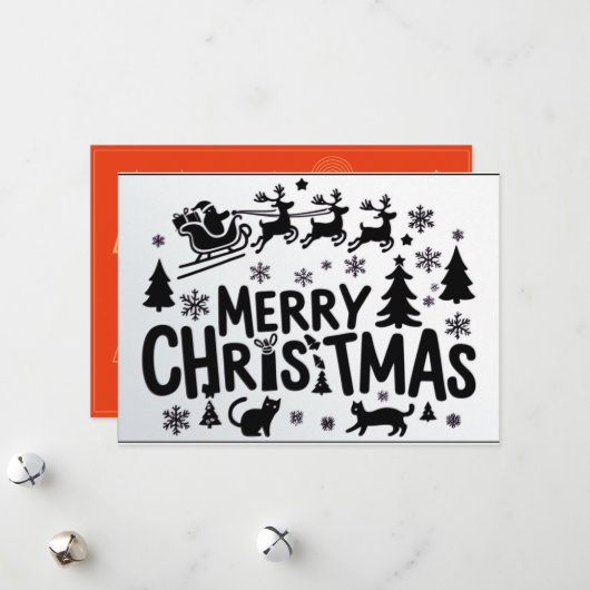 Vrolijk kerstfeest kerstkaart (Voorkant / Achterkant in situ)