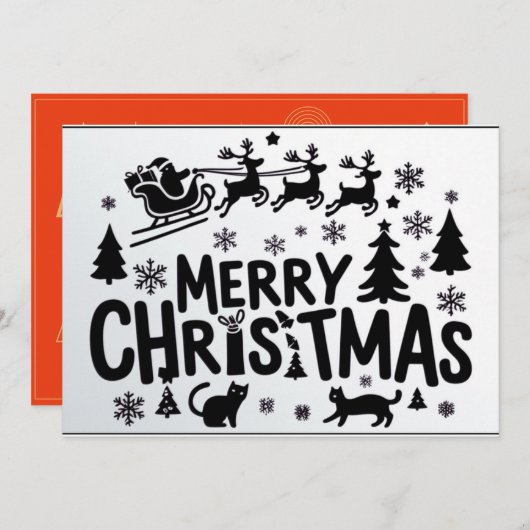 Vrolijk kerstfeest kerstkaart (Voorkant / Achterkant)