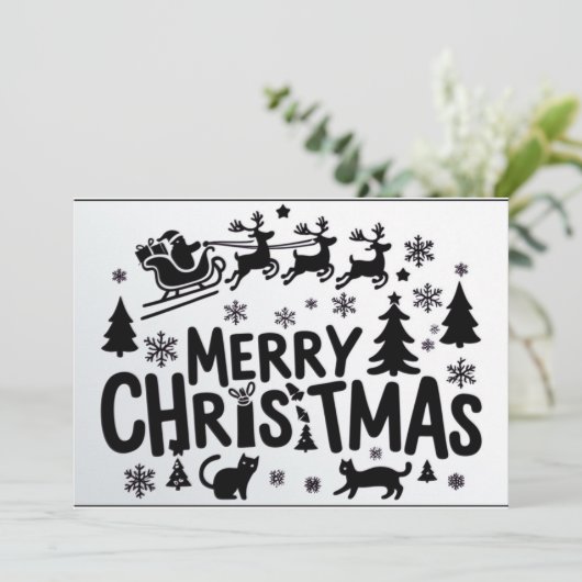 Vrolijk kerstfeest  kerstkaart (Staand voorkant)