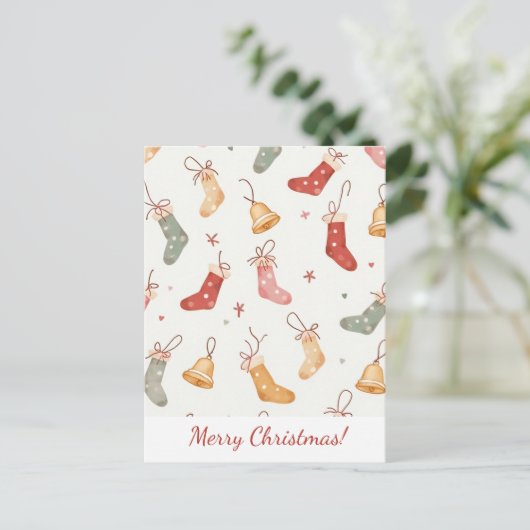 vrolijk kerstfeest! Kerstkaart. Feestdagenkaart (Staand voorkant)