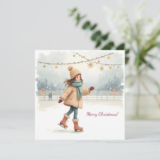 vrolijk kerstfeest! Kerstkaart. Feestdagenkaart (Staand voorkant)