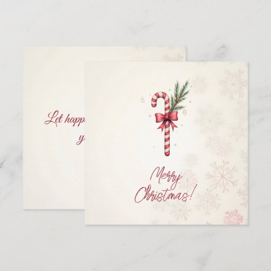 vrolijk kerstfeest! Kerstkaart. kerst-snoep Feestdagenkaart (Voorkant / Achterkant)