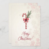 vrolijk kerstfeest! Kerstkaart. kerst-snoep Feestdagenkaart (Voorkant / Achterkant)