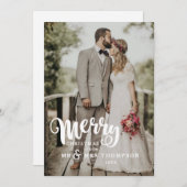 Vrolijk kerstfeest | kerstkaart voor bruiloft bedankkaart (Voorkant / Achterkant)