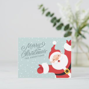 Vrolijk kerstfeest kerstkerige kerstman   briefkaart