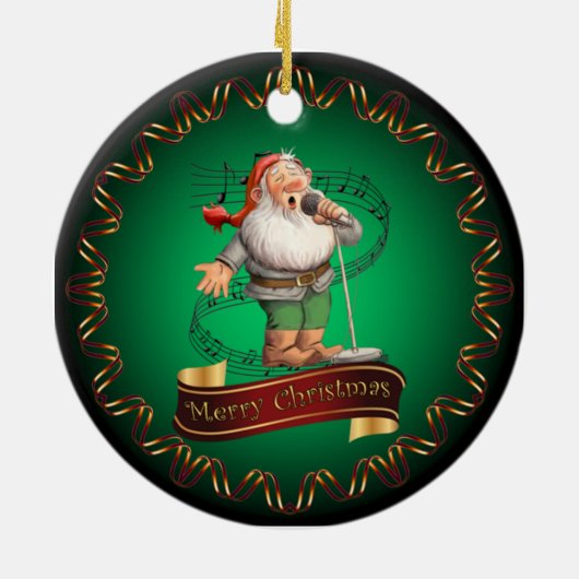 Vrolijk kerstfeest ~ kerstkerstkerstkerstkerstman, keramisch ornament (Achterkant)