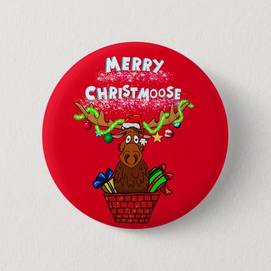 "Vrolijk kerstfeest!" kerstknoppen Ronde Button 5,7 Cm (Voorkant)