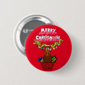 "Vrolijk kerstfeest!" kerstknoppen Ronde Button 5,7 Cm (Voorkant /achterkant)
