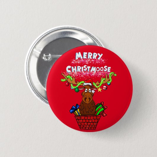 "Vrolijk kerstfeest!" kerstknoppen Ronde Button 5,7 Cm (Voorkant /achterkant)