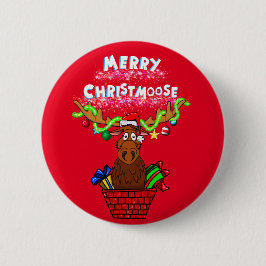 "Vrolijk kerstfeest!" kerstknoppen Ronde Button 5,7 Cm