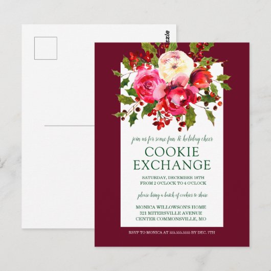 Vrolijk kerstfeest | Kerstkoekjesruil Briefkaart (Voorkant / Achterkant)