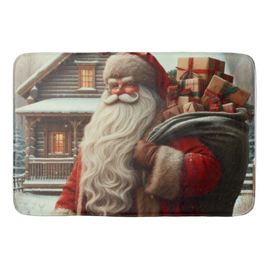 Vrolijk kerstfeest kerstman badmat (Voorkant)