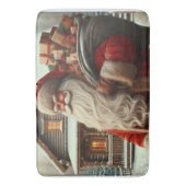 Vrolijk kerstfeest kerstman badmat (Voorkant Verticaal)