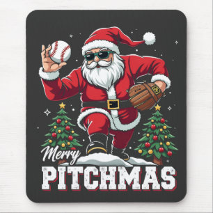 Vrolijk Kerstfeest Kerstman Baseball Lover Muismat
