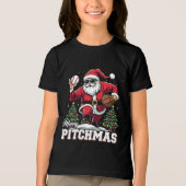 Vrolijk Kerstfeest Kerstman Baseball Lover Tri-Blend Shirt (Voorkant)