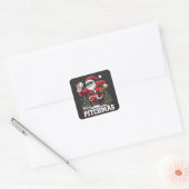 Vrolijk Kerstfeest Kerstman Baseball Lover Vierkante Sticker (Envelop)