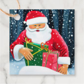 Vrolijk kerstfeest - kerstman bedankjes labels (Voorkant)