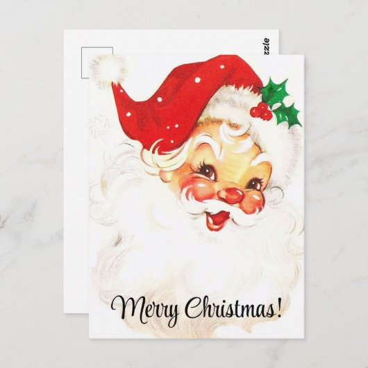 Vrolijk kerstfeest kerstman briefkaart (Voorkant / Achterkant)