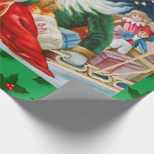 VROLIJK KERSTFEEST KERSTMAN CADEAUPAPIER (Hoek)