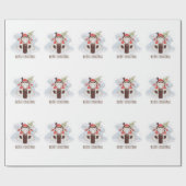 Vrolijk kerstfeest, kerstman cadeaupapier (Vlak)