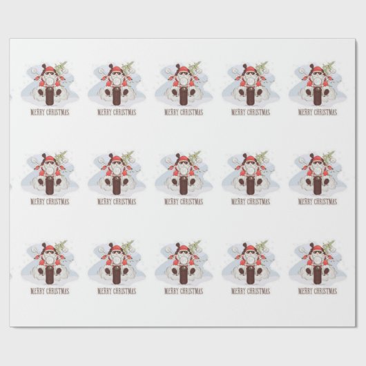 Vrolijk kerstfeest, kerstman cadeaupapier (Vlak)