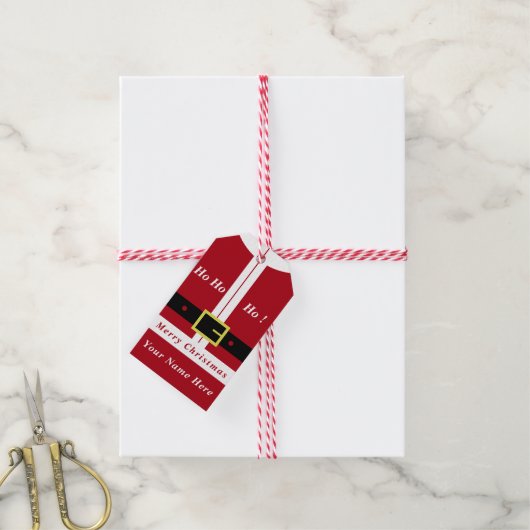 Vrolijk kerstfeest - Kerstman - cadeautje voor je  Cadeaulabel (Met Touw)