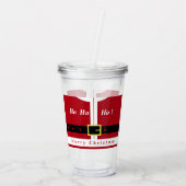 Vrolijk kerstfeest - kerstman - cadeautjes voor ie acryl drinkbeker (Achterkant)