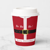 Vrolijk kerstfeest - kerstman - cadeautjes voor ie papieren bekers (Achterkant)