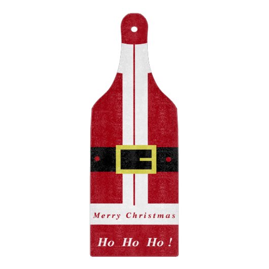 Vrolijk kerstfeest - kerstman - cadeautjes voor ie snijplank (Voorkant)