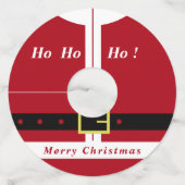 Vrolijk kerstfeest - kerstman - cadeautjes voor ie wijnglaslabel (Achterkant)