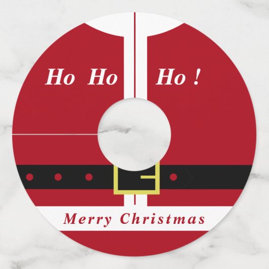 Vrolijk kerstfeest - kerstman - cadeautjes voor ie wijnglaslabel (Achterkant)