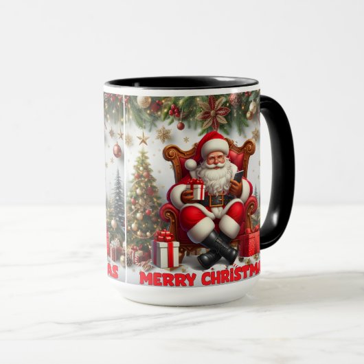 Vrolijk Kerstfeest Kerstman Classic Mok (Voorkant rechts)