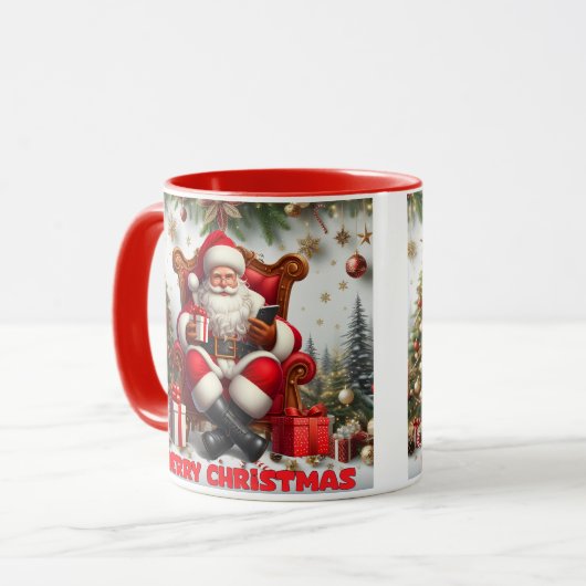 Vrolijk Kerstfeest Kerstman Classic Mok (Voorkant links)