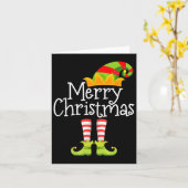 Vrolijk Kerstfeest Kerstman Elf Squad Rendier Grap Kaart (Gele Bloem)