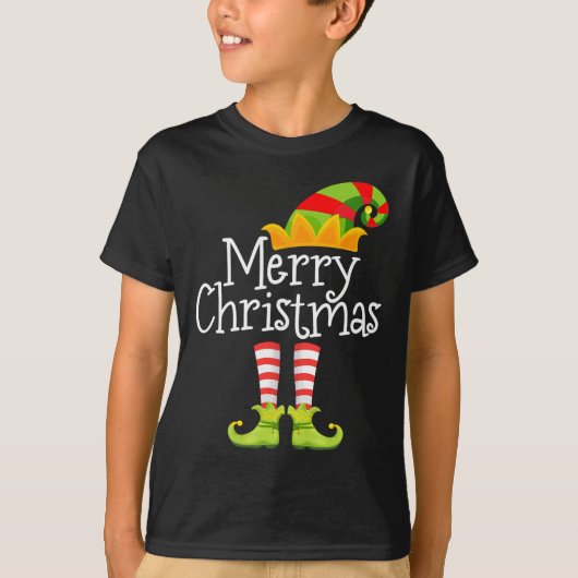 Vrolijk Kerstfeest Kerstman Elf Squad Rendier Grap T-shirt (Voorkant)