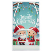 Vrolijk Kerstfeest/Kerstman/elfen sneeuw Klein Cadeauzakje (Achterkant)